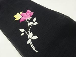 紗枝花模様刺繍名古屋帯